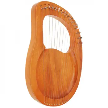 16 Corzi de Liră din Lemn Masiv de Mahon Harpă cu Preluare de Tuning Ciocan Instrument cu Coarde