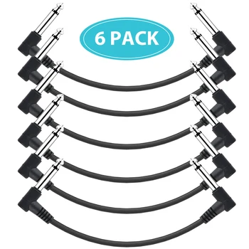 Ammoon 6 buc/pack Efect Chitara Pedala de Cabluri Instrument de Patch Cord 15cm 1/4 Inch Unghi Drept TS Plug manta de PVC