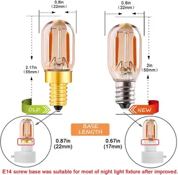 GANRILAND T22 E14 LED Estompat Bec de 1W E12 220V Aur Vintage Edison Tubulare Noapte Bec 2200K 10W Echivalent cu Incandescență