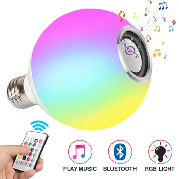 E27 RGB Wireless Bluetooth LED-uri Bec de Control de la Distanță Inteligent de Muzică Ușoară Difuzor Audio Bec Pentru Casa Inteligentă