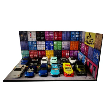 1/64 port container garaj depozit fabrica de constructii casa model de vehicul auto jucării de colecție parcare scena de fundal