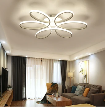 Moderne LED Lumini Plafon Plafon de interior corp de iluminat Lampă de Agățat pentru camera de zi Dormitor AC85-265V Culoare Alb/Negru