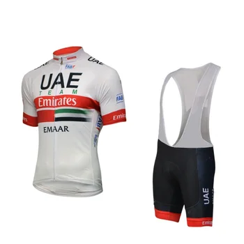 2019 echipa pro emiratele arabe unite alb ciclism jersey set de Biciclete maillot respirabil MTB iute uscat bicicleta îmbrăcăminte Ropa ciclismo 9D gel pad
