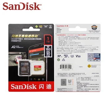 Original SanDisk Extreme Card Micro SD de 1 tb 512GB SDXC A2 U3 V30 Card de Memorie Max 160MB/s Microsd Cu Adaptor SD