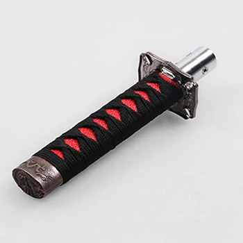 Universal Sabie de Samurai Schimbătorului de Viteze Schimbator Katana Metal Negru+Rosu 15cm