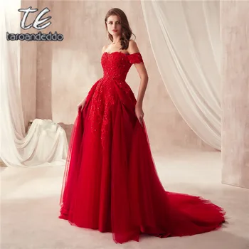 2021 Arabia Saudită Stil pe Umăr Tăiat Fusta Design Vin Roșu Rochii de Bal cu Cristale Rochie de Seara Vestido De Noche