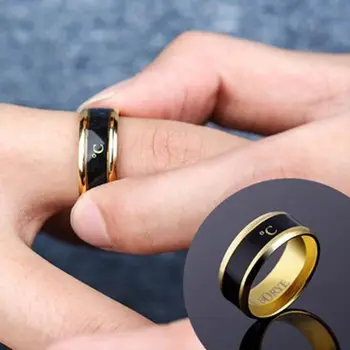 8mm Multifuncționale Inteligente Inel Ceas Partener Temperatura Sens Inteligente Inele de Oțel de Titan a Schimba Temperatura de Culoare Inel