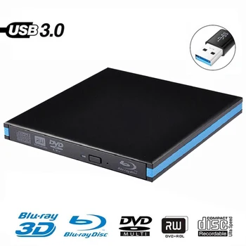 USB 3.0 DVD Player Bluray Writer Extern Unitate Optica BD-RE Blu-ray Superdrive CD/DVD-RW Scriitor Recorder pentru Laptop PC HP ACER
