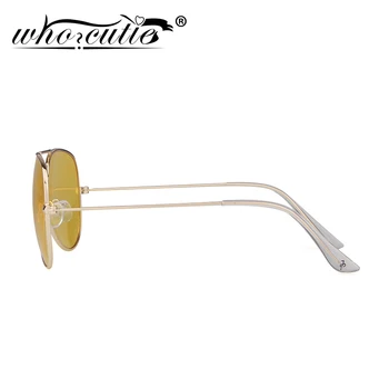 CINE CUTIE 2019 Noapte Viziune Ochelari de protecție Aviației ochelari de Soare pentru Femei Brand Design Cadru Metalic de Aur de sex Feminin de Ochelari de Soare Galben Obiectiv OM874