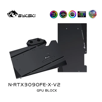 Bykski GPU Apă Bloc Acoperire Completă Pentru NVIDIA RTX 3090 Fondatorii Ediție Radiator VGA Apă de Răcire 5V-O-RGB, N-RTX3090FE-X-V2