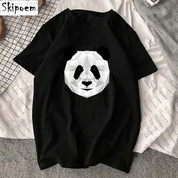 Noi Bumbac Tricou Femei De Moda Animal Panda Art Fashion Casual Tricou Unisex Brand De Îmbrăcăminte