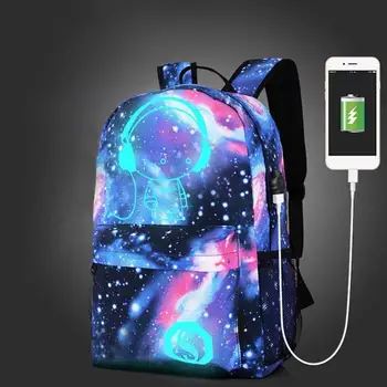 Copii ghiozdane Galaxy Space Star Imprimare Rucsac Pentru Fete Baieti Ghiozdane USB Încărcător de Blocare Anti-Furt Bookbag