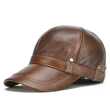 [AETRENDS] Pălărie de Piele Barbati Piele Șapcă de Baseball cu Urechile Clapa Tata Pălării Os Masculino Barbati de Iarna Capace Șapcă de Camionagiu Z-5304