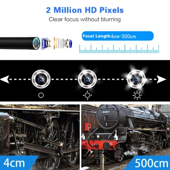 5.5 mm Lentilă WiFi Endoscop cu Camera HD 1080P, Camera de Inspecție 1/3.5/5/10M Greu de Sârmă 6 Lumini LED Endoscop Pentru Android iPhone