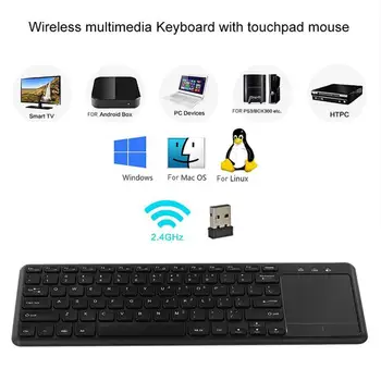 Tastatura Wireless cu Touchpad 2.4 G Subțire, Ergonomic pentru Android iOS, PC, Notebook-uri Smart TV Box Silm Mini Tastatura Wireless