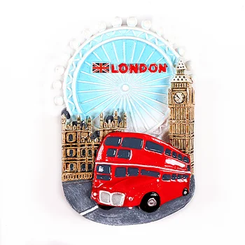 Creative Frigider Lumea Londra Suveniruri Turistice Urs Cabina de Telefon de Autobuz Clădire punct de Reper 3D Magnet de Frigider Decorare Autocolant