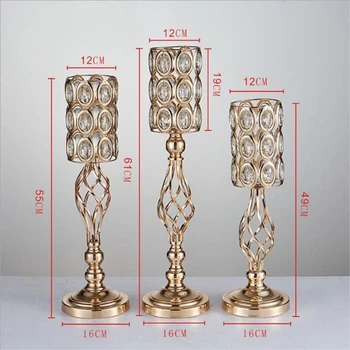 IMUWEN de Metal de Aur sfesnice Gol Cristal Masă de Nuntă Candelabru Central Flori Rack Drum Duce Pentru Decor Acasă