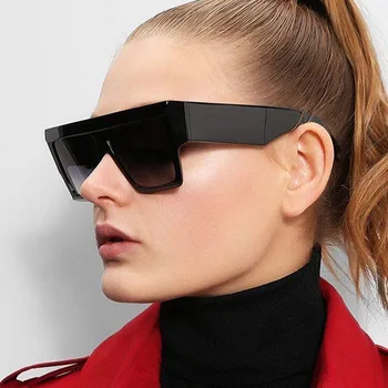 VIVIBEE Tendință 2020 Retro Negru Cadru Mare Superstar Dreptunghi ochelari de Soare pentru Femei Vintage Ochelari de Soare Supradimensionați Doamnelor Nuante