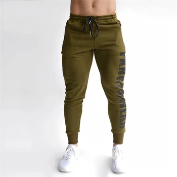 2019 Toamna Săli de sport pentru Bărbați Pantaloni Joggers Skinny Pantaloni Sudoare de imprimare Dresuri pantaloni de Trening Pentru Barbati cu Fermoar Lateral Pur Pantaloni Pantaloni