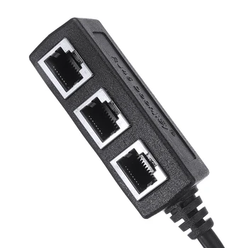 Portabil, 1 Mascul la 3 Femele Port RJ45 Internet Cablu Ethernet Splitter Adaptor de Rețea LAN Extender Cablu Conector Accesorii