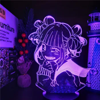 EROUL MEU mediul ACADEMIC Himiko Toga Figura Lumină 3D Anime LED-uri Lampa de Noapte pentru Copii Decorare Dormitor Lumina Noptieră Lampa 3D Xams Cadou
