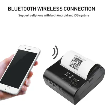 Zjiang-8001 Portabil Bluetooth Mini Printer 80mm Wireless Primirea Imprimanta Termica Pentru Telefon Mobil baterie de 2000mAh cu port USB