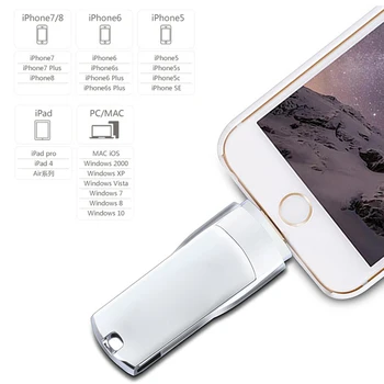 Personalizado Memory Stick Lightning USB Pendrive 32GB Flash Drive 64GB Pentru iPhone 16GB 128GB stocare Pen-Drive Pentru iPhone Memorie