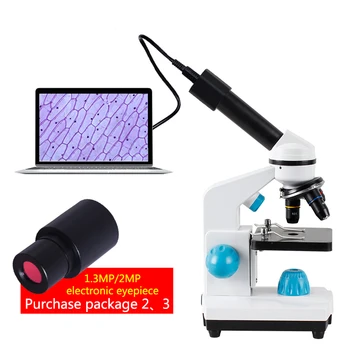Zoom 2000x Biologice HD Microscop +13PCS Accesorii+ electronice ocular monocular Student de laborator Laboratorul de educație USB cu LED-uri