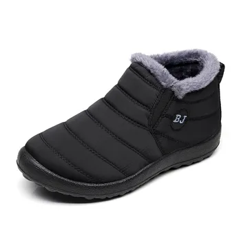 Noua Moda Barbati Pantofi De Iarnă De Culoare Solidă Cizme De Zapada De Pluș În Interiorul Antiderapante Jos Ține De Cald Impermeabil De Schi Cizme Marimea 35 - 46