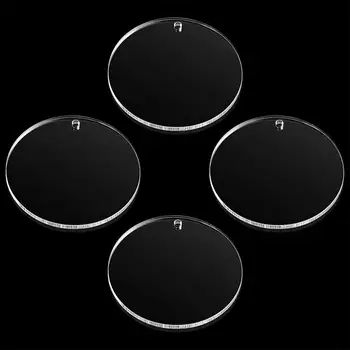 24/36/48pcs Acrilic Transparent Cerc Discuri Set brelocuri Rotunde Clar Acrilic Breloc Spații Breloc pentru DIY (Transparent)
