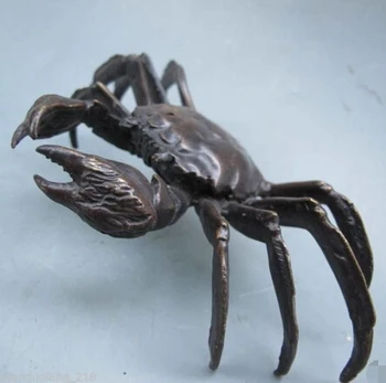 Cupru Alama CHINEZĂ meserii din Asia Elaborate Chineză de Colecție Decorate Cupru Turnare Crab Ornament Statuie