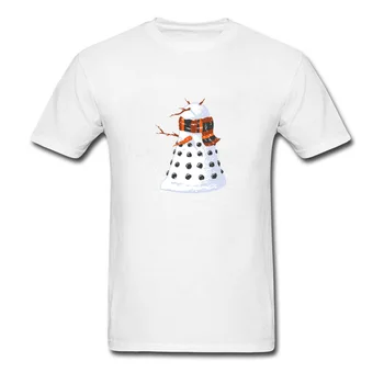 Zăpadă Dalek T-shirt Dr. Care Tee Barbati Desene animate Topuri Cadou de Crăciun Îmbrăcăminte Desene animate Imprimat Tricouri Negre Drăguț Tricou de Bumbac
