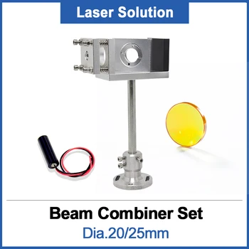 Fascicul Combiner Set 20mm/25mm ZnSe Fascicul Laser Combiner+Oglinda Monta+ Laser Pointer Rosu 5V pentru Gravare Laser