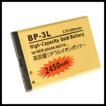 2 BUC/LOT BP-3L de Aur Baterie Pentru NOKIA Lumia 710 610 303 3030 510 603 610C BATERIE BP3L