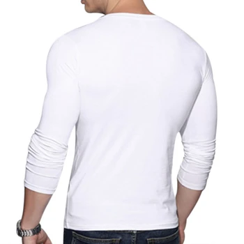 Barbati Topuri Teuri 2017 Toamna Vara Noi V-neck Maneca Lunga T-shirt pentru Bărbați Tendințe de Moda de Fitness T-shirt Plus Dimensiune 3xl