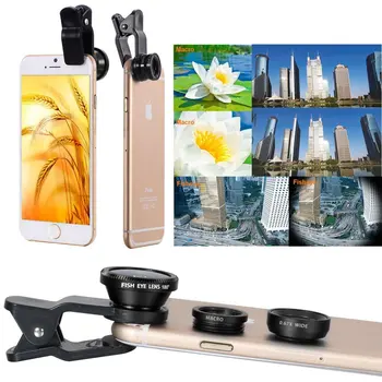 APEXEL HD 4 in 1 Camera Lens Kit 2X Lentile de 180 Grade Obiectiv Fisheye Obiectiv Macro 0.67 X Obiectiv superangular Pentru iPhone Samsung