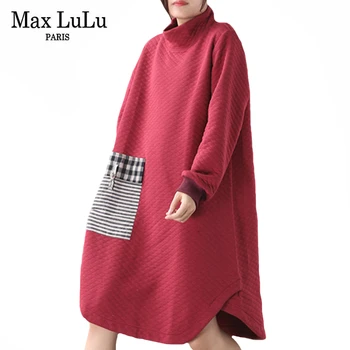 Max LuLu 2020 Noi De Iarna Coreean Îmbrăcăminte De Lux Doamnelor Cald Rochii Femei Casual Carouri Rochie Vintage Guler Imprimate Vestidos