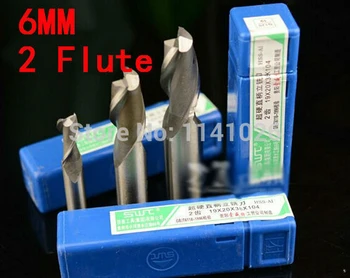 5pcs 6mm 2 Flaut HSS & Aluminiu frezei CNC Cutter Bit