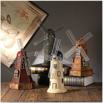Strongwell Nordic Retro Vânt Model Miniaturi Olanda Moara Meșteșug De Cadouri Ornamente Acasă Living Desktop Decoratiuni