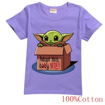 Copii cu Maneci Scurte din Bumbac T-shirt Mandalorian Copilul Yoda Copilul Băiat Haine Fete de Moda de Vara Tricou copii Adolescenți Topuri