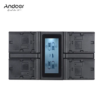 Andoer aparat de Fotografiat Digital Baterie Încărcător 4-Canale pentru Canon EOS 5DII 5DS 6D 7DII 80D cu DC Incarcator Auto Display LCD UE Plug SUA