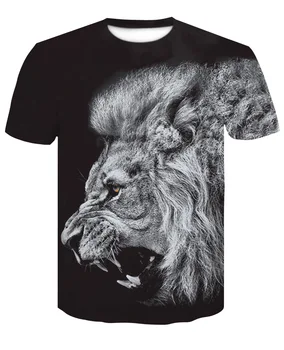 T shirt de Ardere tigru, leu 3d t cămașă Bărbați de bună calitate nou brand de moda tricou de vară de moda anime