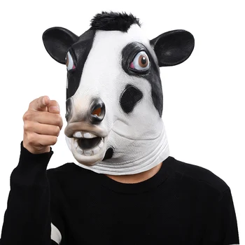 Halloween Vaca Mască De Latex Noutate Costume Petrecere, Rochie Fancy Măști De Animale