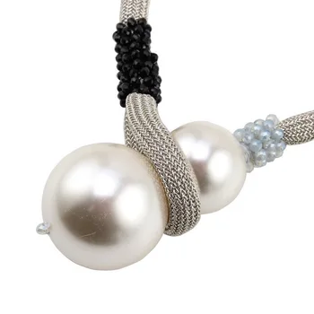 Florosy Manual Indesata Șirag de mărgele Declarație de Mare Pandantiv Colier pentru Femei Lanț de Frânghie Balonul de Moda Noua Simulate Perla Colier