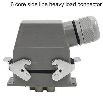 Heavy-duty conector dreptunghiular plug șase core 80A 16A 500V partea de Sus și partea linii rezistent la apa fierbinte alergător Singur buton