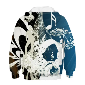 Imprimare 3D notație muzicală Hanorace Hanorac Baieti fete Iarna Casual Plus Dimensiune Hanorac Topuri Sport Streetwear hoodie
