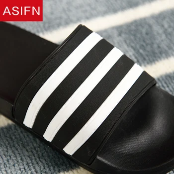 ASIFN Vara Papuci de casă pentru Bărbați papuci de Femei Moale Negru Dungi Albe EVA Casual Câteva Slide-uri de sex Masculin Zapatos Mujer Pantofi pentru Bărbați