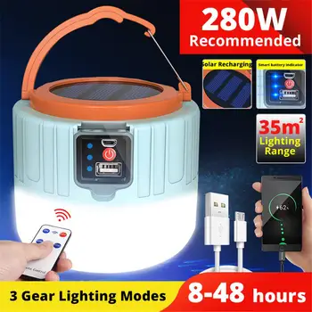 Felinar Camping LED Portabil USB Reîncărcabilă de Control de la Distanță Lumina Solara Pentru Activități în aer liber Lampă de Urgență