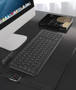 2.4 G Wireless Tastatura Tăcut Ergonomic Mouse-ul Rotund tastelor Tastatura Gaming Mouse-ul Pentru Macbook Pro Laptop Tastatura Mouse-ul