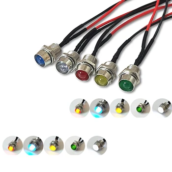 100buc 3V 5V 6V 9V 12V 24V Difuză 5mm LED Cu Suport de Metal Antet și 20cm Rosu si Firul Negru Alb Roșu Verde Albastru Galben